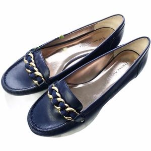Etienne Aigner Cassandra Chain Loafer Flats 7 Navy